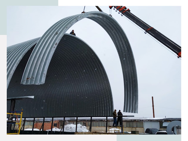 Полукруглые ангары в Тейково